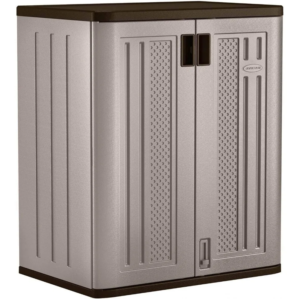 

Garage Storage Cabinet - 9 Cubic Feet, Lockable, Multi-Wall 2-Shelf, Platinum and Slate Finish