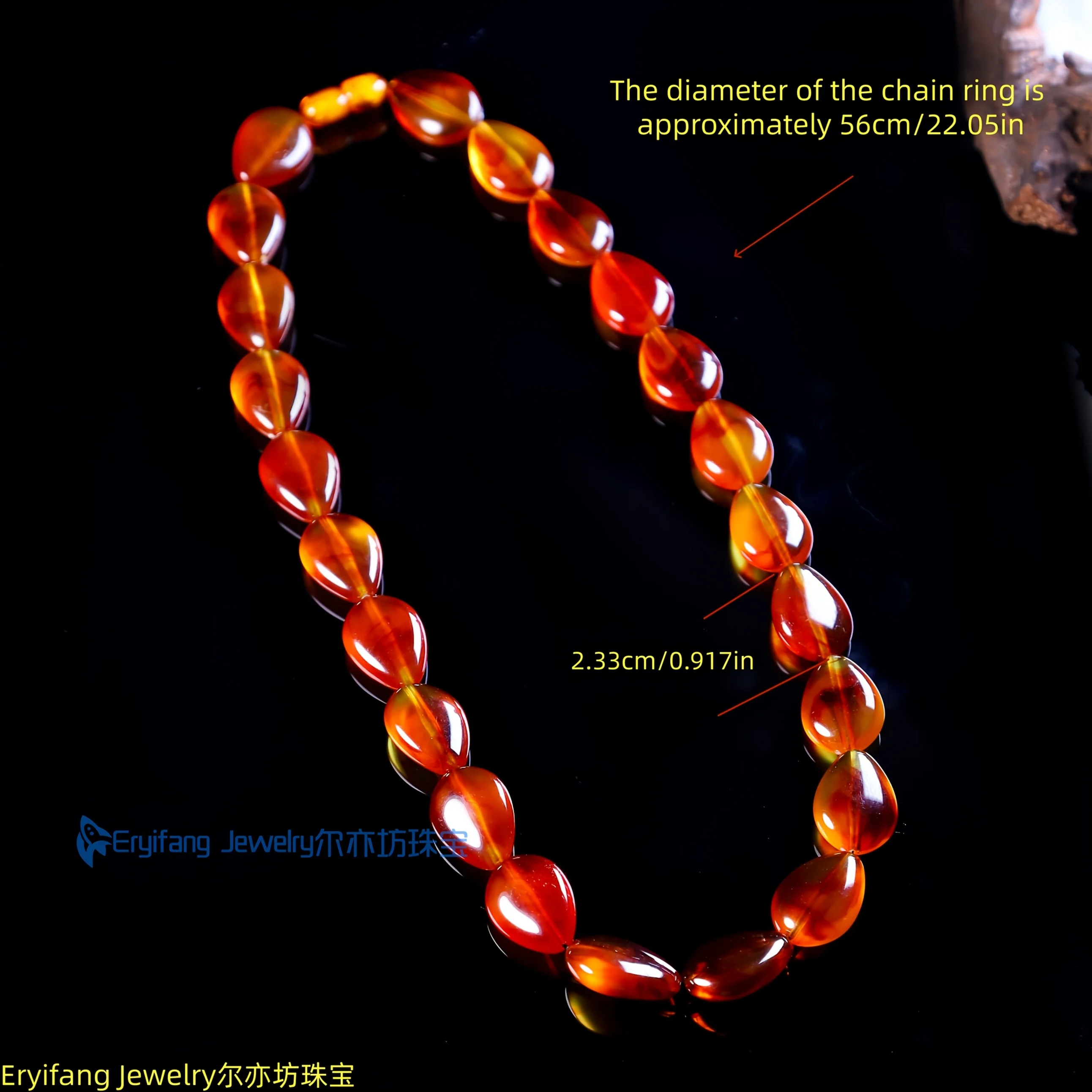 Baltic Blood Amber Necklace Raw Amber Beeswax Accessories Suitable for Men and Women Warm Color Necklace Accessories