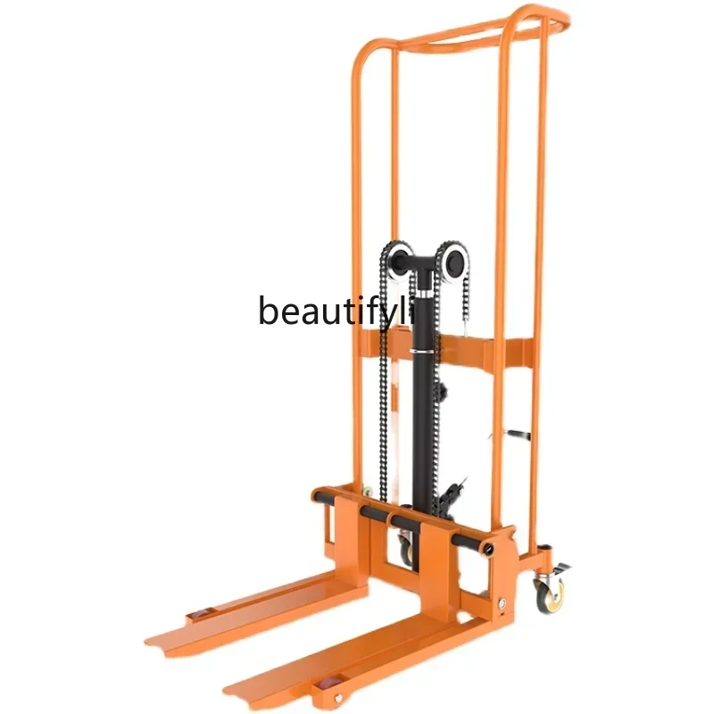 

NNManual forklift Small household hydraulic miniature lifting platform plate hand push lift truck