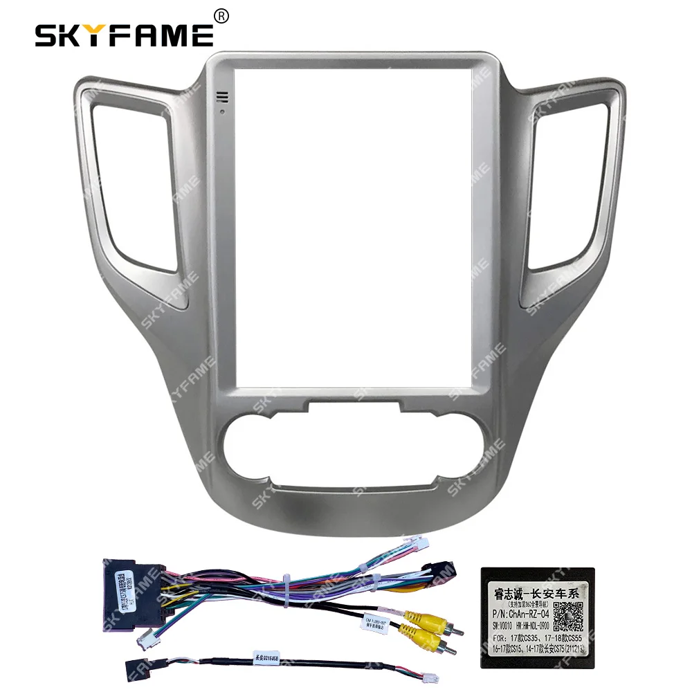 SKYFAME 9.7/10 Inch Car Frame Fascia Adapter Canbus Box Decode Tesla Android Radio Dash Fitting Panel Kit For Changan Chana CS35