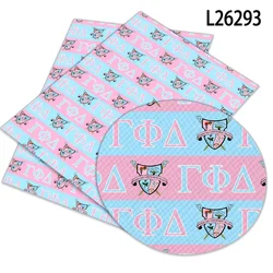 22*30cm Gamma Phi Delta Sorority Artificial Leather Cross Pattern for DIY Bag Earring Craft Making