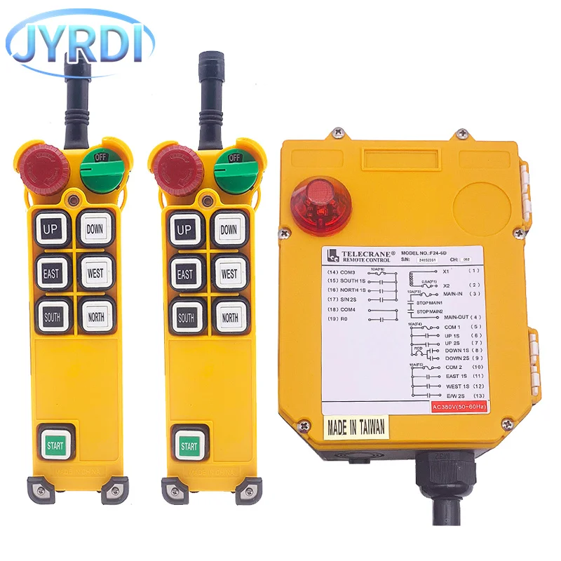 

F24-6S 6-кнопочный односкоростной промышленный беспроводной радиокран, переключатели дистанционного управления, подъемный мост, контроллер крана