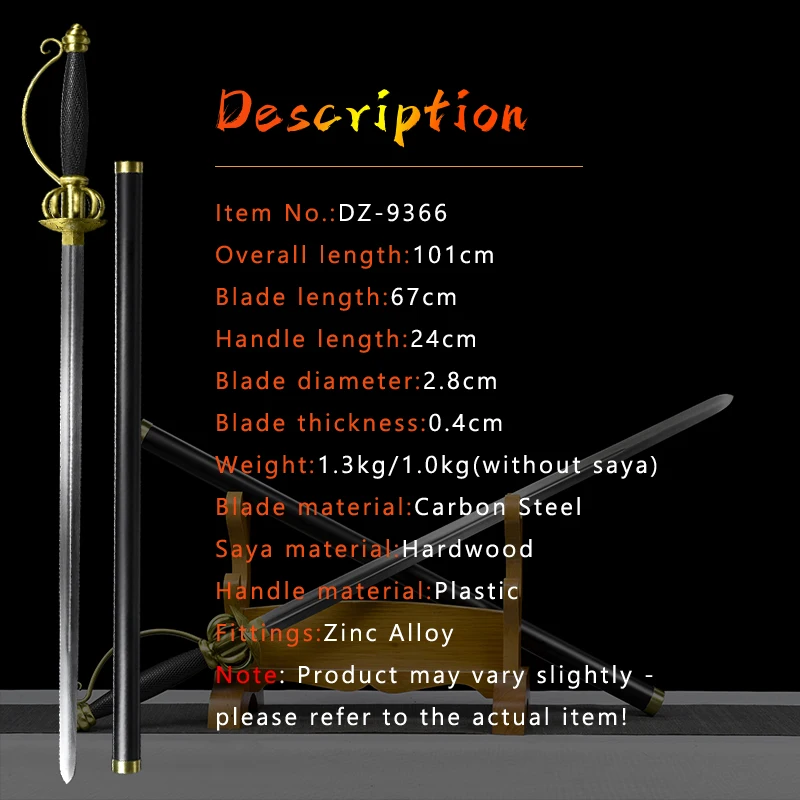 Japanese Anime Durandal Sword,Reaplica Rapier Carbon Steel,Hardwood Saya,Western Historical Knight Sword,Home Decor Non Sharp