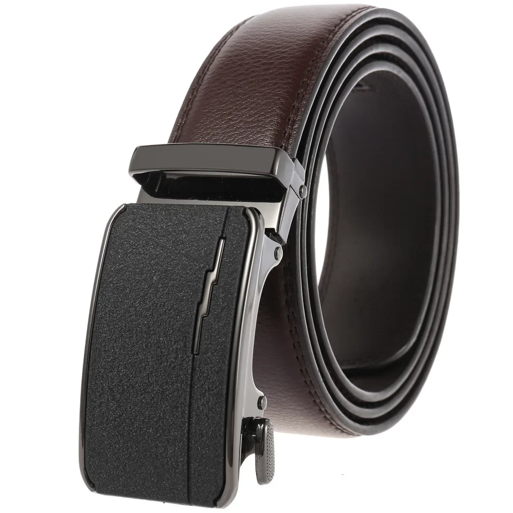 2022 Full-grain leather Brand Belt Men Top Quality Genuine Luxury Leather Belts for Men Strap Male Metal Automatic Buckle