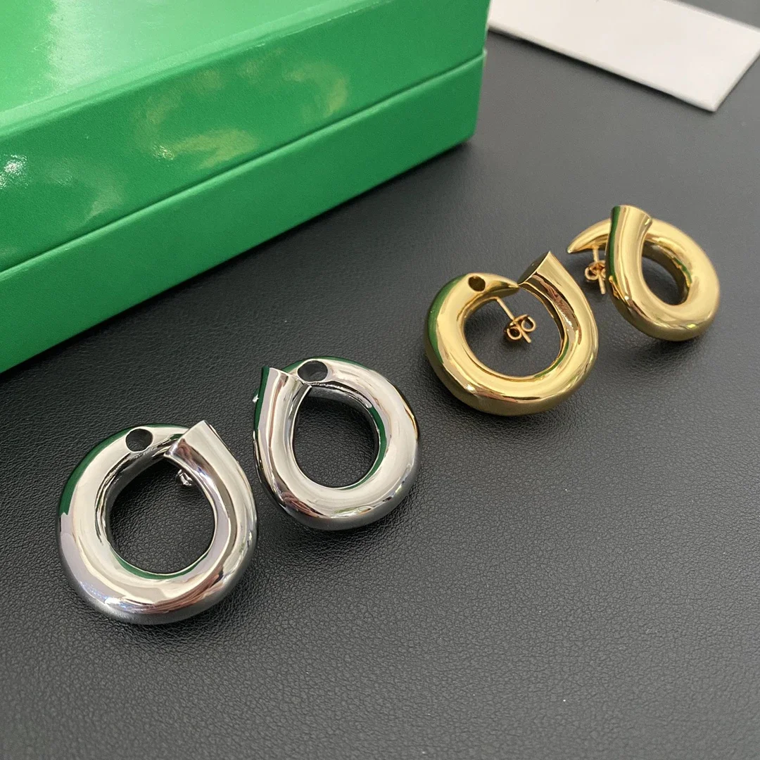 

Модные европейские дизайнерские золотые серебряные серьги для женщин, роскошные ювелирные изделия высшего качества, тренд