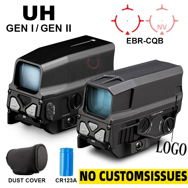 

GEN II Holographic Red Dot Sight Tactical Hunting Rifle Scope for Milsim Airsoft w/20mm Picatinny Rail Mount with Full Markings