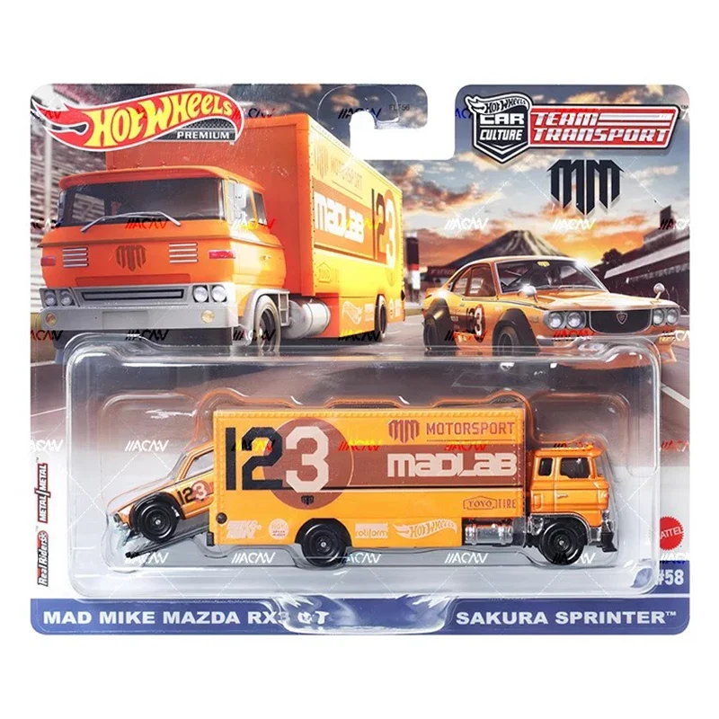 Hot Wheel Car Culture Team Transport for Boys, Nissan Pages, Walk Mazda Truck Toys, Gulf Premium Models, Iron Astronomical, Original, 1/64