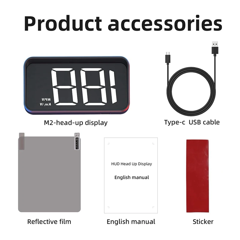 Head Up Display for Car, Car HUD Windshield Speedometer Projector with Speed,Automatic Light Sensing, for All Car Models-A56M