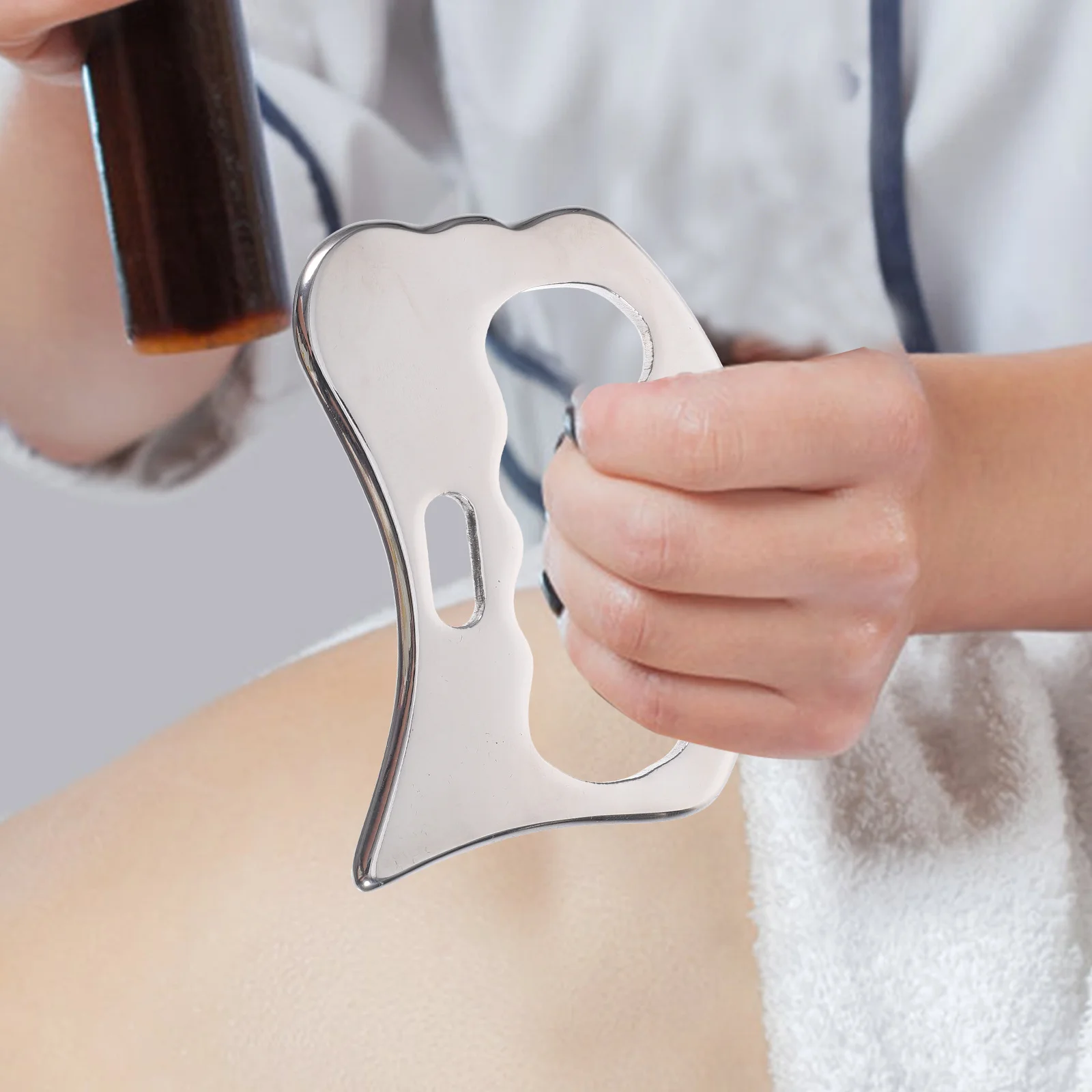 

Инструмент для скребка для мышц, ручная доска Гуаша из нержавеющей стали для тела, лица, шеи, спа-массаж, облегчение боли, скребок для мышц