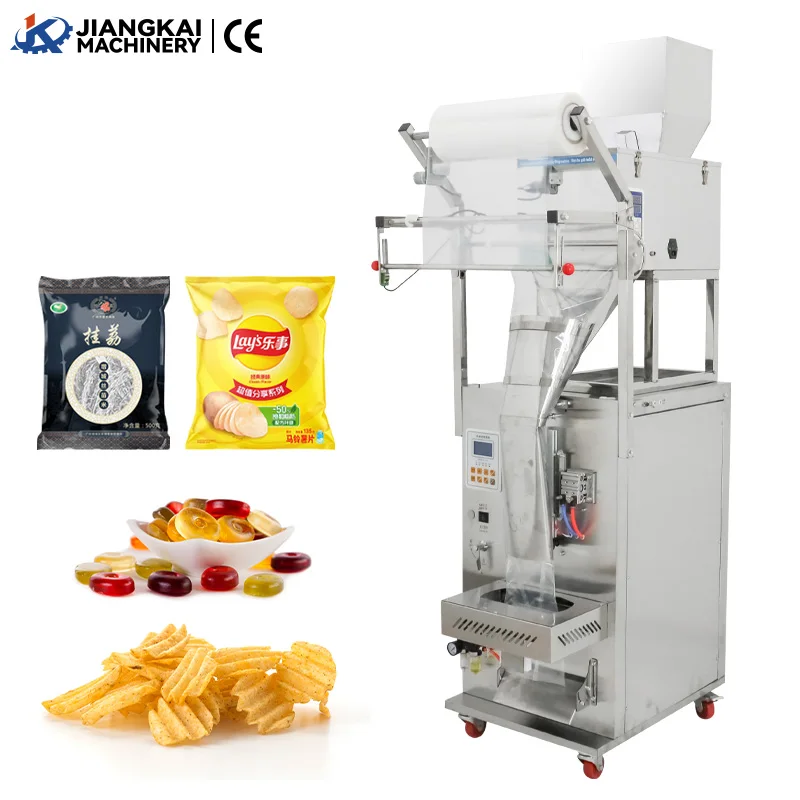 

Pneumatic Granule Packaging Machine Pasta Popcorn Potato Chips Grains Nuts Hardware Accessories Large Back Seal Sealing Machine