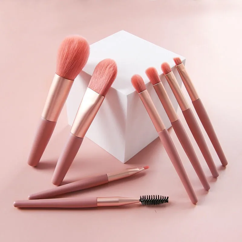 8PCS Makeup Brushes Set Loose Powder Foundation Brushes Eyeshadow Blush Beauty Soft Make Up Tools Portable Cosmetics Applicators