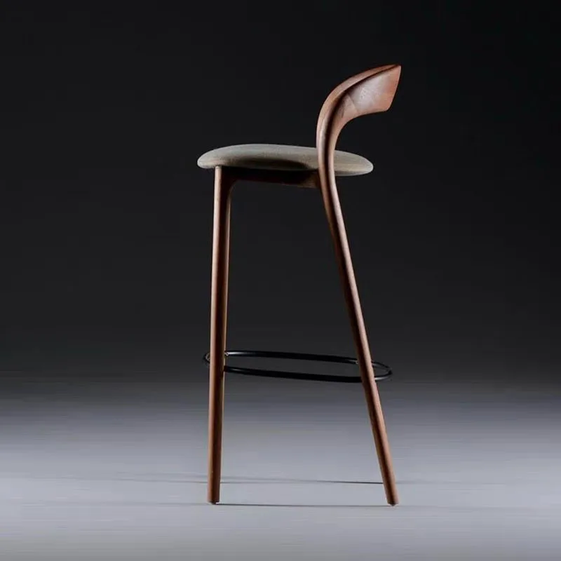 Tabourets de bar décoratifs en bois, design de luxe, chaises de salle à manger esthétiques modernes, chaise de bar créative, meubles peu encombrants