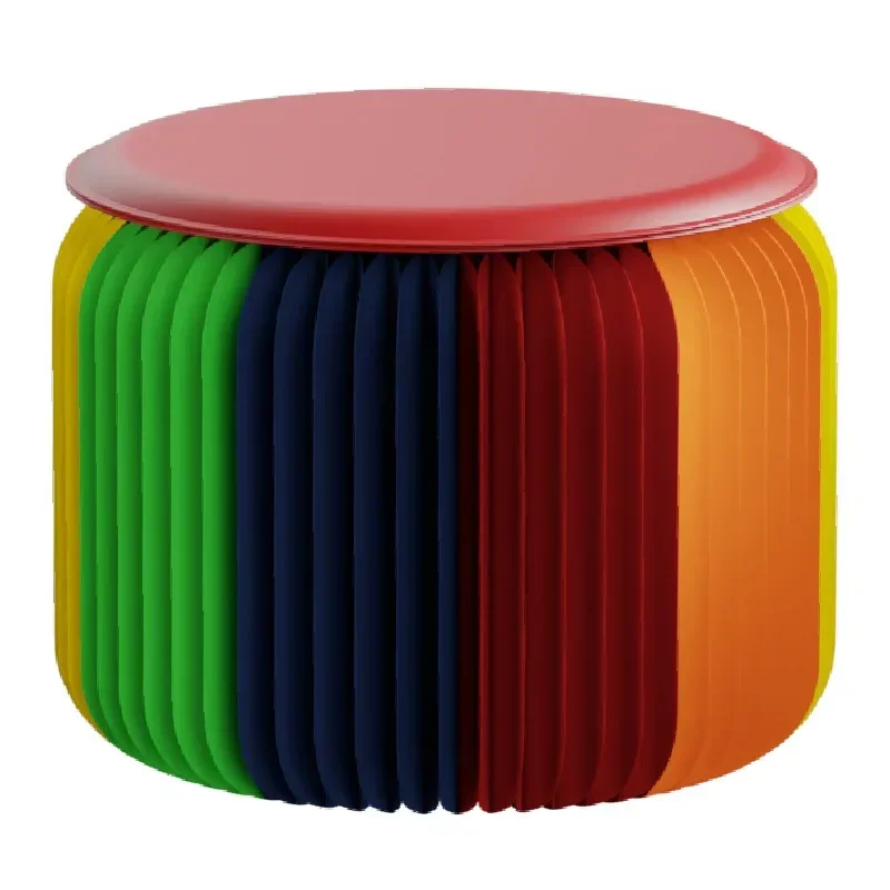 

Folding stool home shoe change small round stool casual personalized coffee table home invisible design car stool