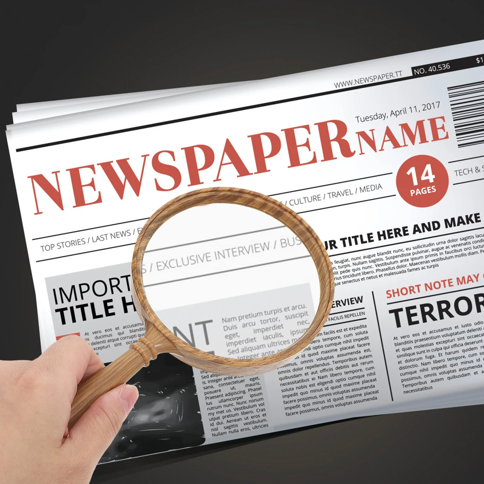 

Portable Retro Handheld Magnifier Clear Lens Reading Aid for Seniors Versatile Magnifying Glass Vintage Eyeglass Office Use