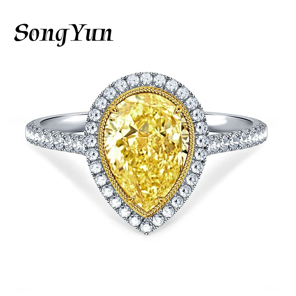 

SongYun Jewelry 925 Sterling Silver Ring Fine 5A CZ Gemstones HCD Diamond Elegant Trendy 925 Sterling Silver Ring Accessories