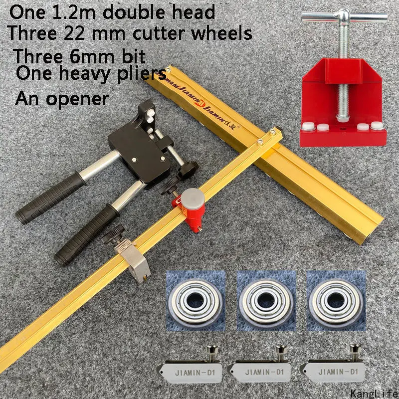 

Двухсторонний Т-образный Толкатель для керамической плитки, 120/90/60 см, нож для нажима стеклянной плитки, режущий инструмент для открывания стеклянной плитки с плоскогубцами