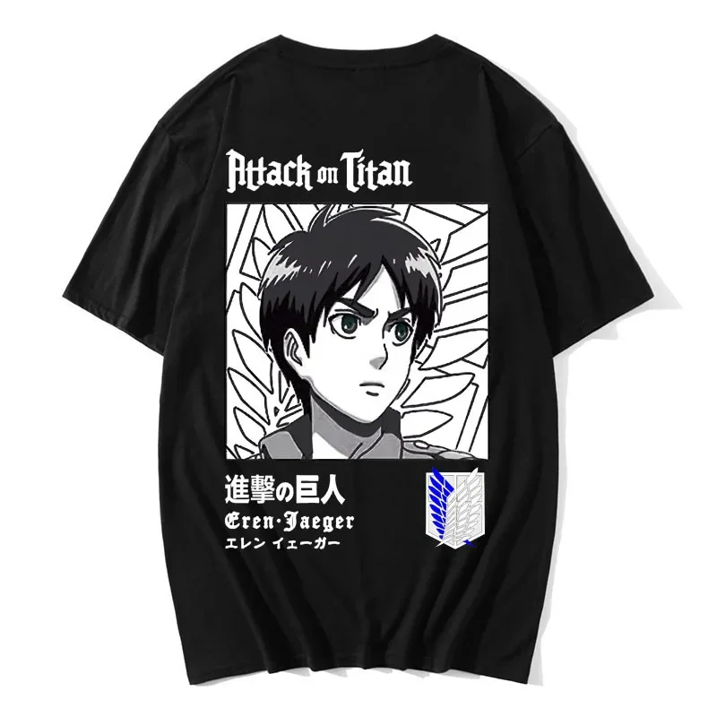 Summer New Attach on Titan T Shirt Japanese Anime Hipster Street Fashion Women Men Graphic Tshirts Harajuku Casual Short-sleev