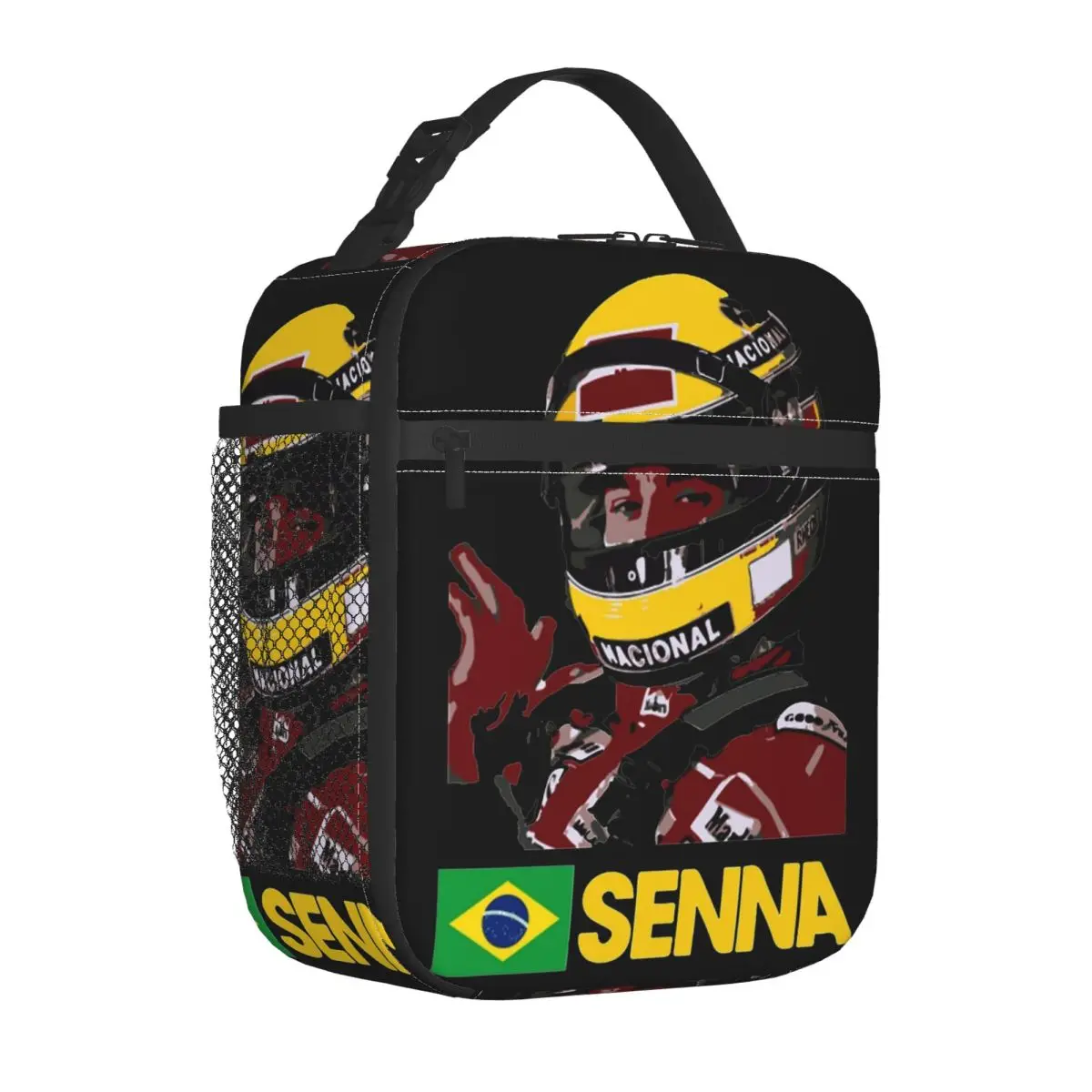 Ayrton Senna Helmet GOAT Insulated Lunch Bag Large Meal Container Thermal Bag Lunch Box Tote School Picnic Bento Pouch