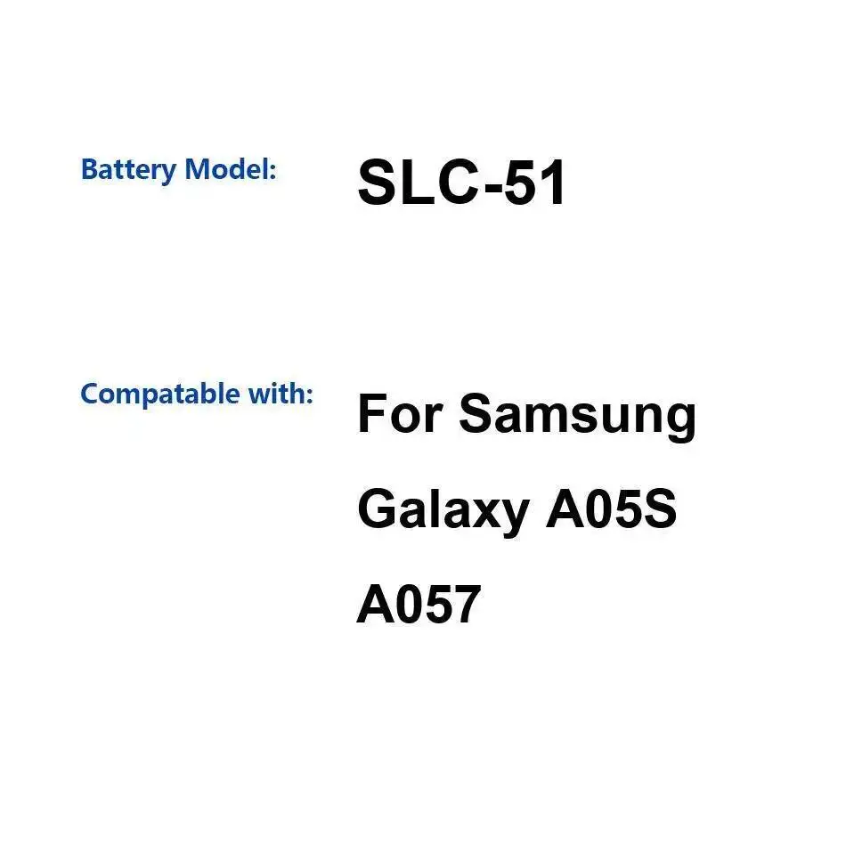 

Аккумулятор для мобильного телефона Slc-51 высокой емкости 5000 мАч для Samsung Galaxy A05S A057