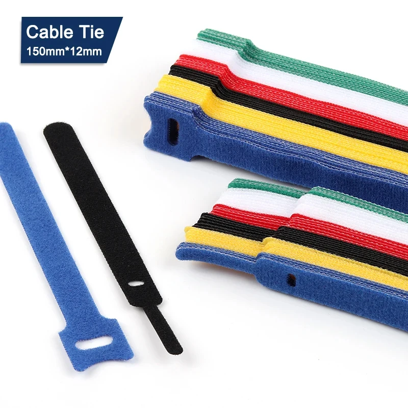 

10/20/30PCS Releasable Cable Ties Colored Plastics Reusable Cable Ties Nylon Loop Wrap Zip Bundle Ties T-Type Cable Tie Wire