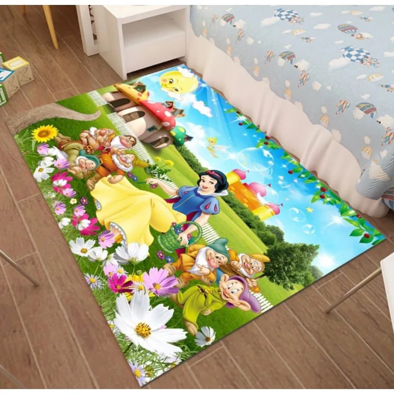 MINISO Disney 3D Printed Cartoon Cute Large Scale Carpet Home Living Room Bedroom Sofa Door Pad Children\'s House Princess Gift