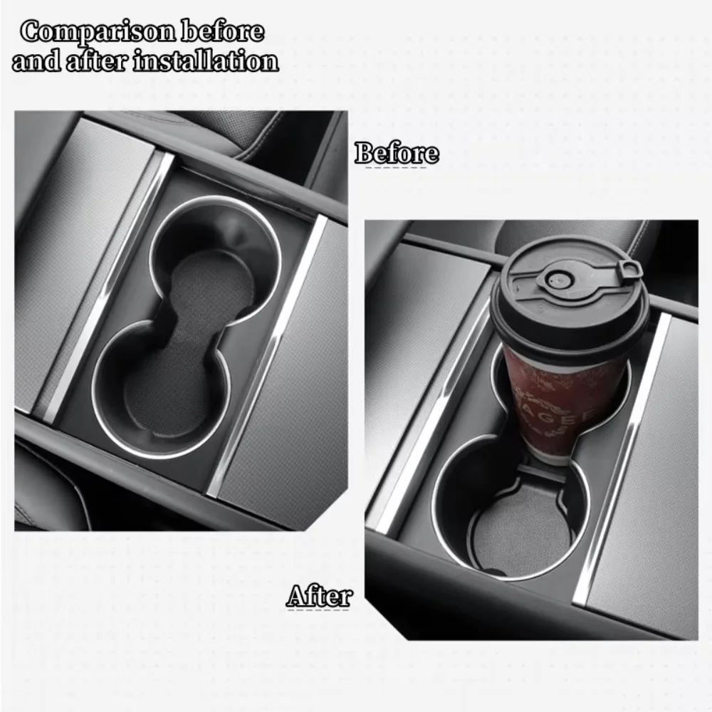 TPE Door Slot Storage Pad Cup Holder Mat Organizer Tray For Tesla Model YL 6‑Seat 2026 Center Console Anti‑Dust Non‑Slip