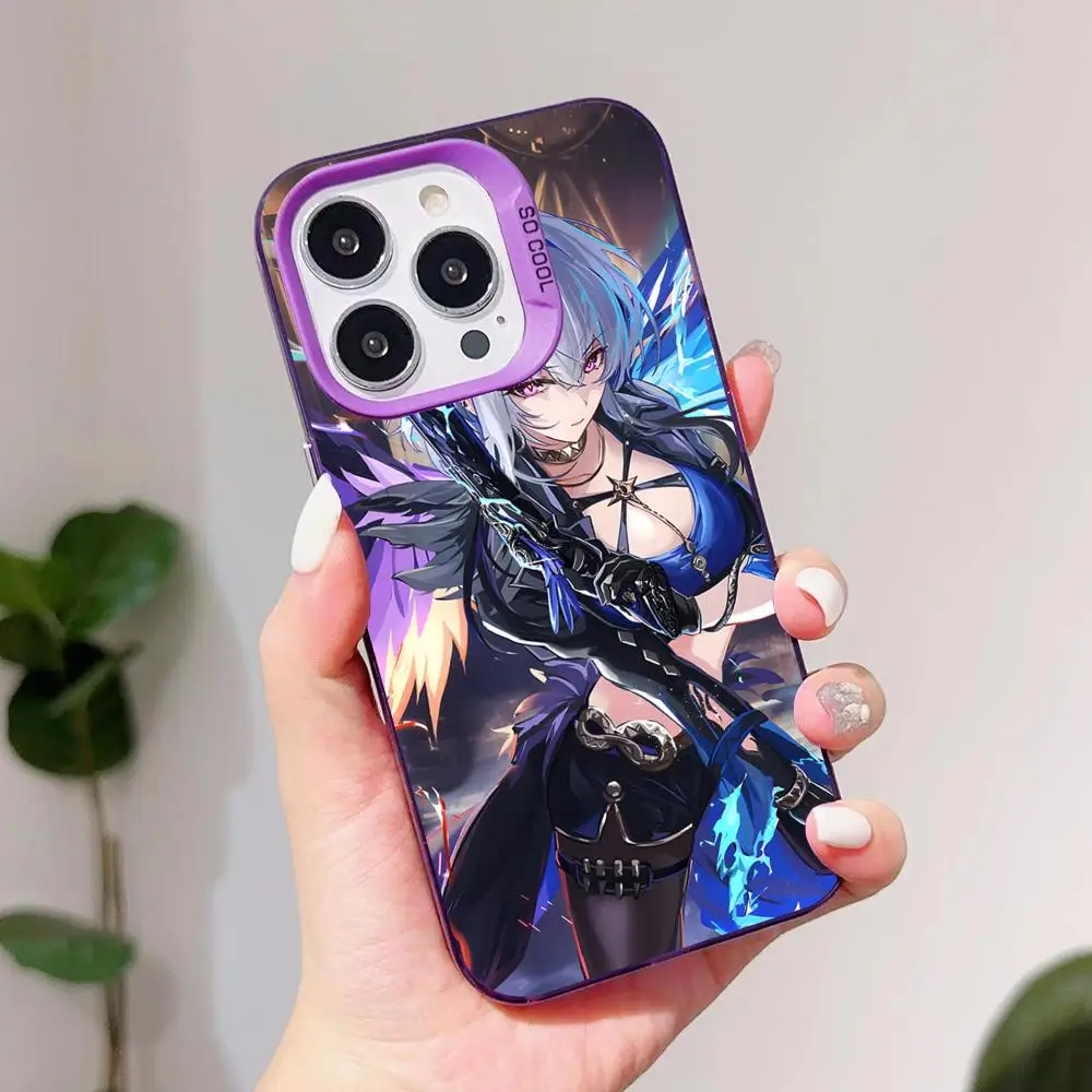 حافظة لهاتف آيفون 17 16 15 14 13 12 11 X XR XS 8 7 Pro Max Plus غطاء أرجواني شفاف جميل