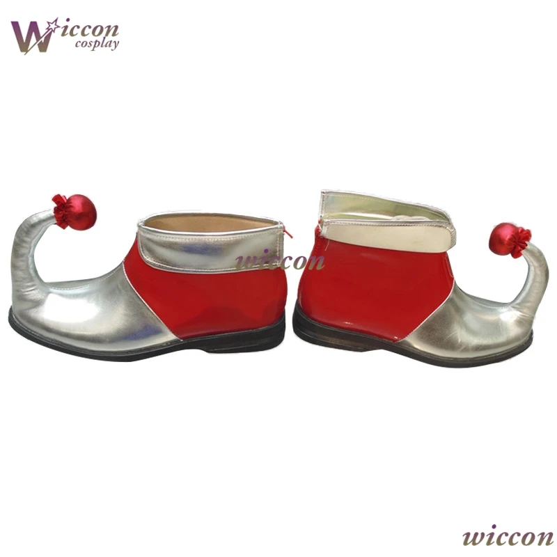 Sliver red clown shoes clown cosplay supplies clown cosplay accessories funny shoes halloween Cosplay Anime PU Clown Shoes