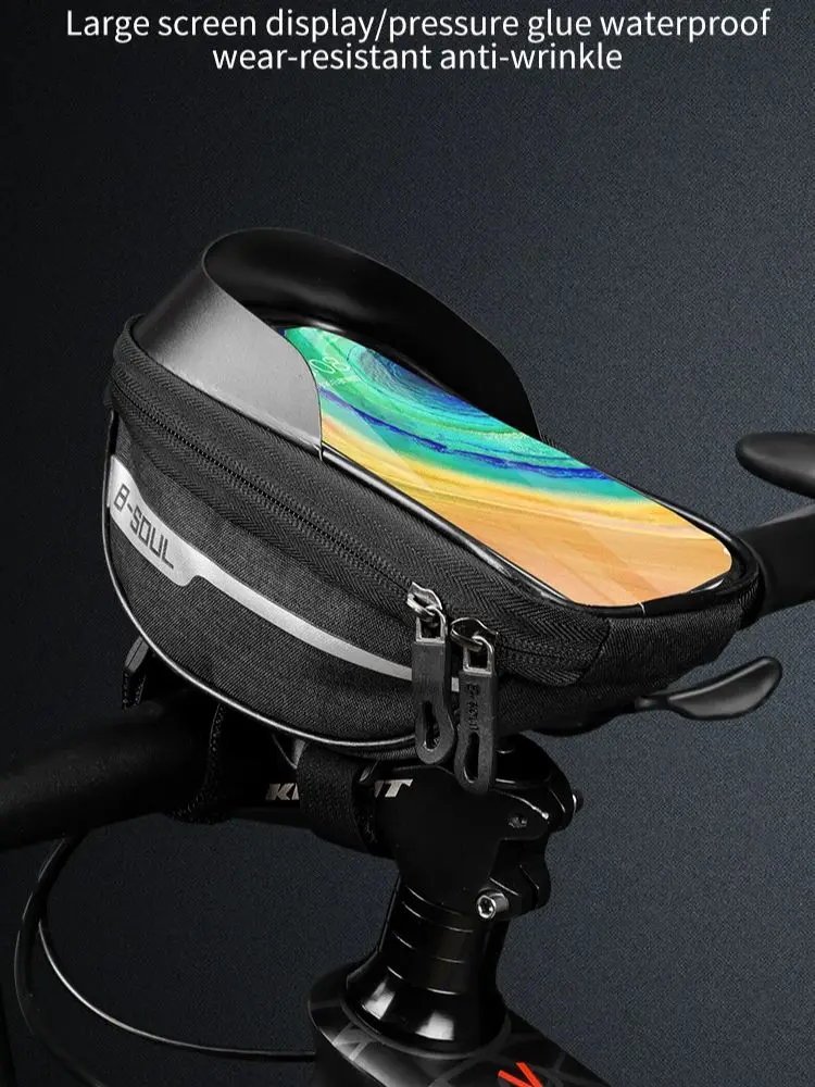 AliExpress Cycling Bicycle Bike Head Tube Handlebar Cell Mobile Phone Bag Case Holder Screen Phone Mount Bags Case for 6.5 Inch Phone