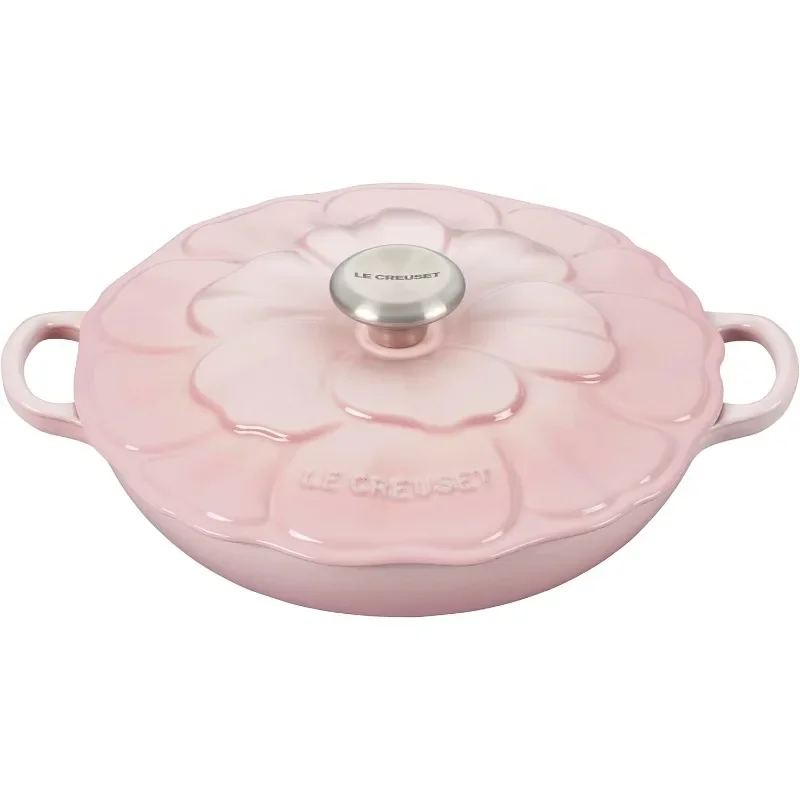 

Signature Enameled Cast Iron Petal Braiser, 2.25qt., Shell Pink Pots Pans Braisers