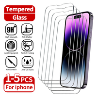 1-5Pcs Tempered Glass For iPhone 15 14 13 12 11 Pro Max Mini X XS XR 7 8 6 Plus Screen Protectors Film For iPhone SE 2020 2022