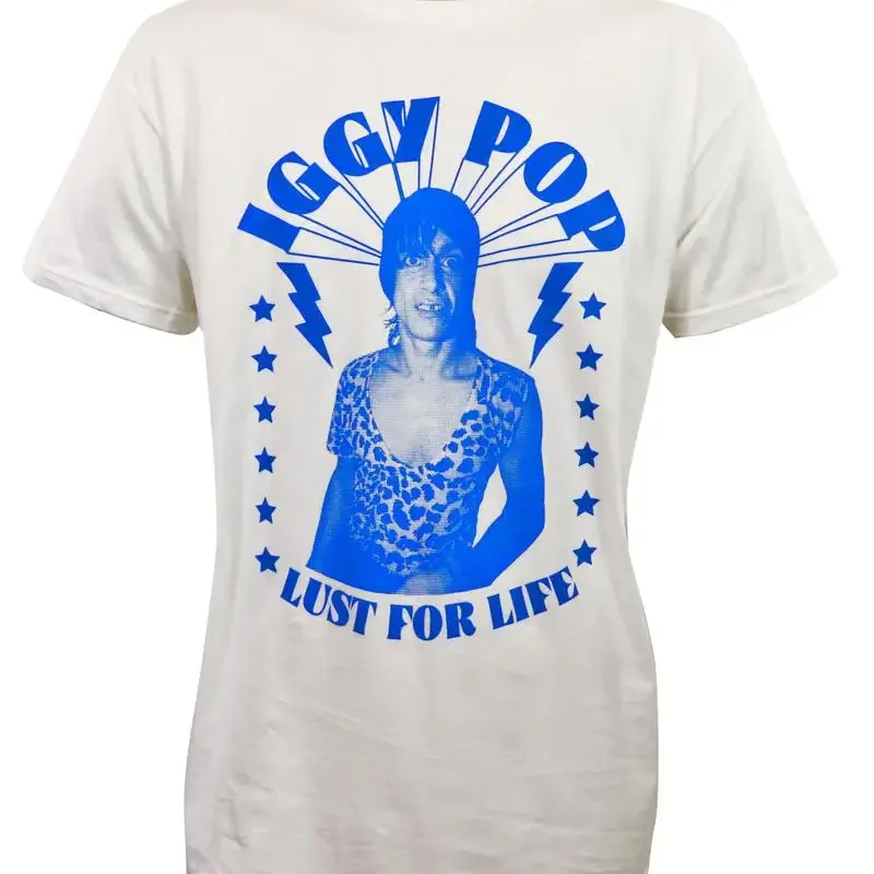 Authentic IGGY POP Lust For Life Bootleg T Shirt White S M L XL 2XL NEW