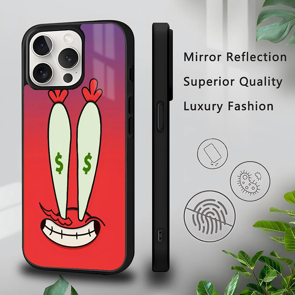 SpongeBob SquarePants Mr. Krabs Phone Case For IPhone 16 15 14 13 Pro Max 11 Mini Alex Mirror For Magsafe Wireless