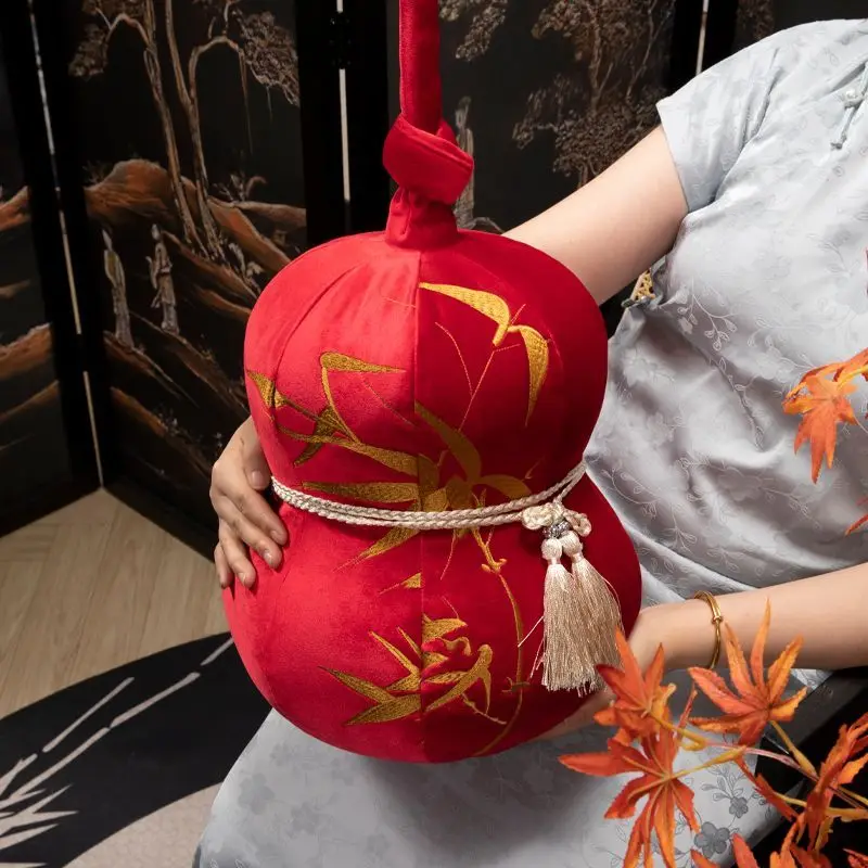 

xquisite embroidery craft embroidery gourd special-shaped throw pillow selection high-quality cotton fluffy and full