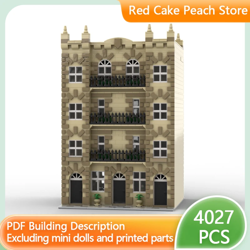 

City Street View Model MOC Building Bricks High-End Luxury Hotel Modular Technology Children Holiday Gifts Assemble Toys Suit