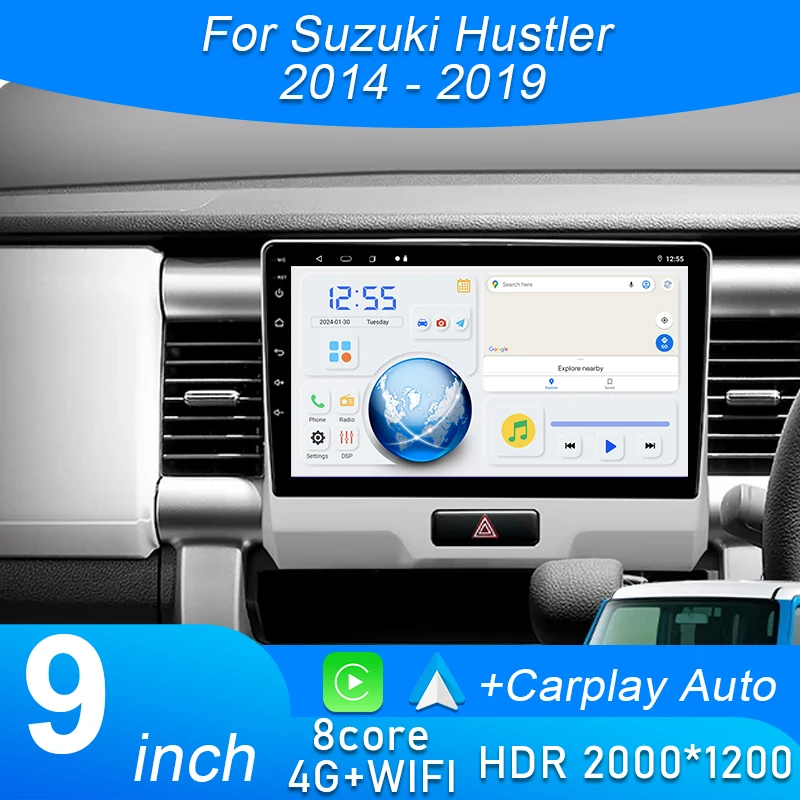 

Car Radio Carplay For Suzuki Hustler 2014 - 2019 Navigation GPS Android Auto Stereo Multimedia Player 5G Wifi Video No 2din DVD