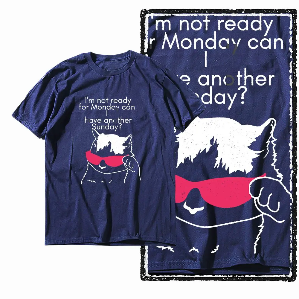 G51 NAVY Cotton Cool Cat Graphic Men T-shirt |  Streetwear Big Size Vintage O-neck men's Tee Tshirt