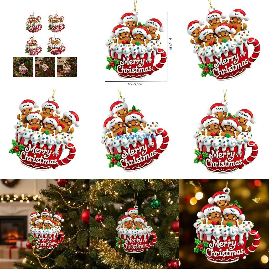 

U2JC Elegant Festival Acrylic Gingerbreads Cookie Tree Ornaments Holiday Party Decorations For Fireplaces Mantles
