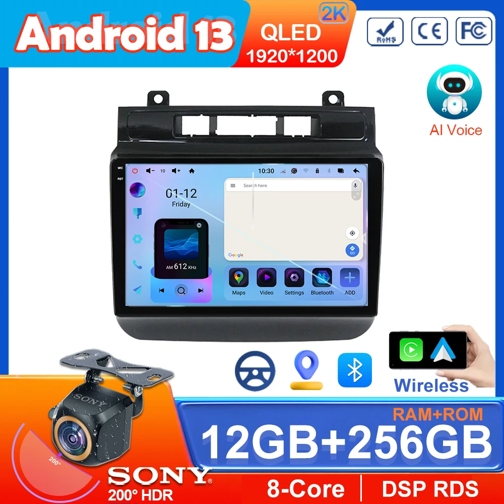 

Android 13 For Volkswagen Touareg FL NF 2010 - 2018 Multimedia Car Monitor Lettore Autoradio Player Navigation GPS Stereo Radio