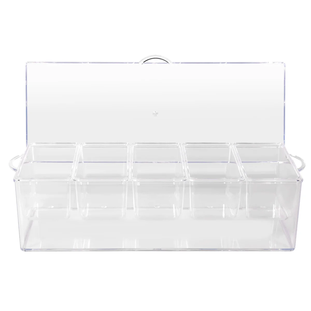 Ice Cold 5 Compartment Condiment Server Rack-Service Tray Container with 5 Removable Trays