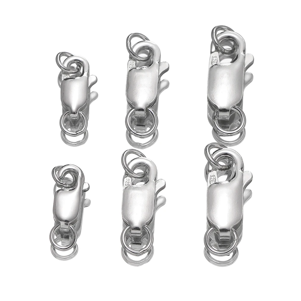 Lot de 2 fermoirs mousquetons en argent massif pour la fabrication de bijoux DIY (bracelets, colliers) - Fournitures et composants