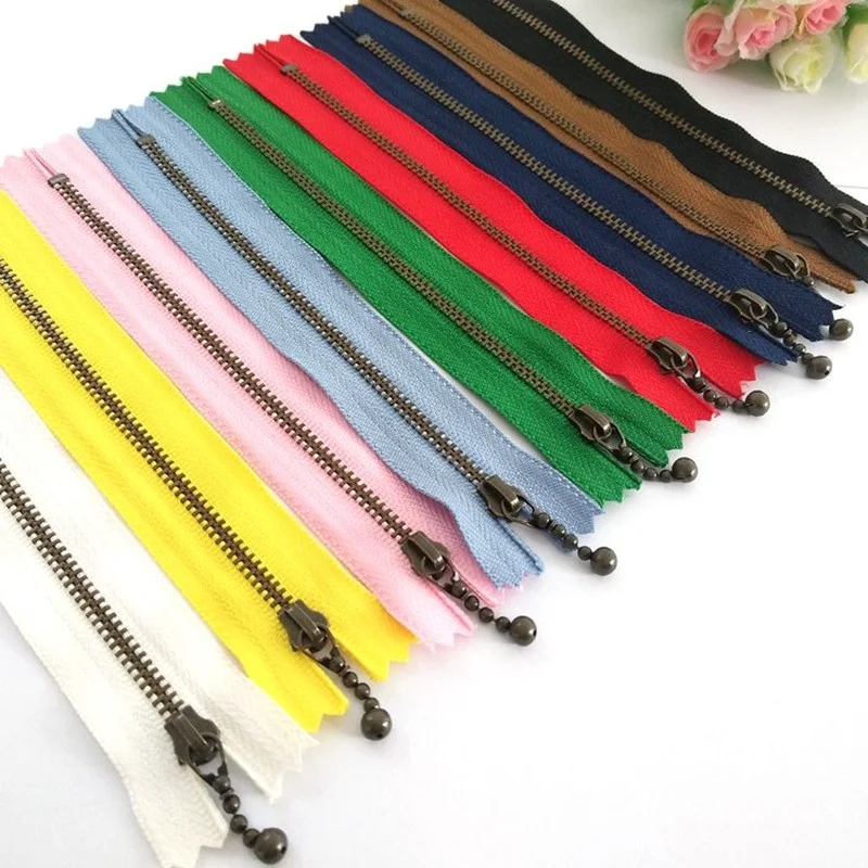 

50pcs/lot 3# 20cm Vintage Metal YKK Zipper Bronze Water Drop Head Puller Close End Crafts DIY Bag Collar Sewing Accessories