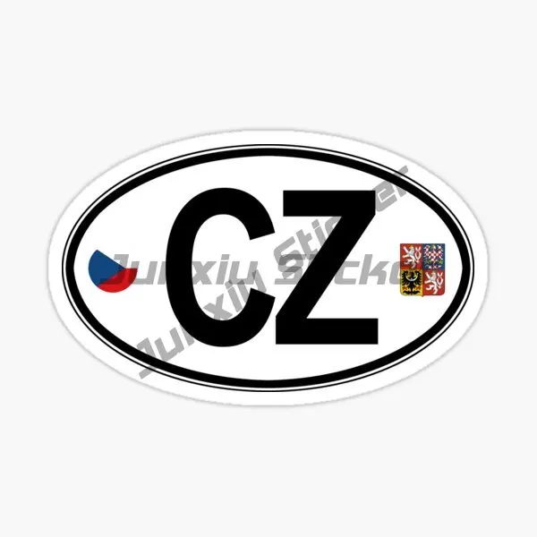 Stiker Decal vinil Oval CZ Republik Ceko stiker mobil truk Van Bumper jendela Laptop cangkir dinding penutup goresan sepeda motor