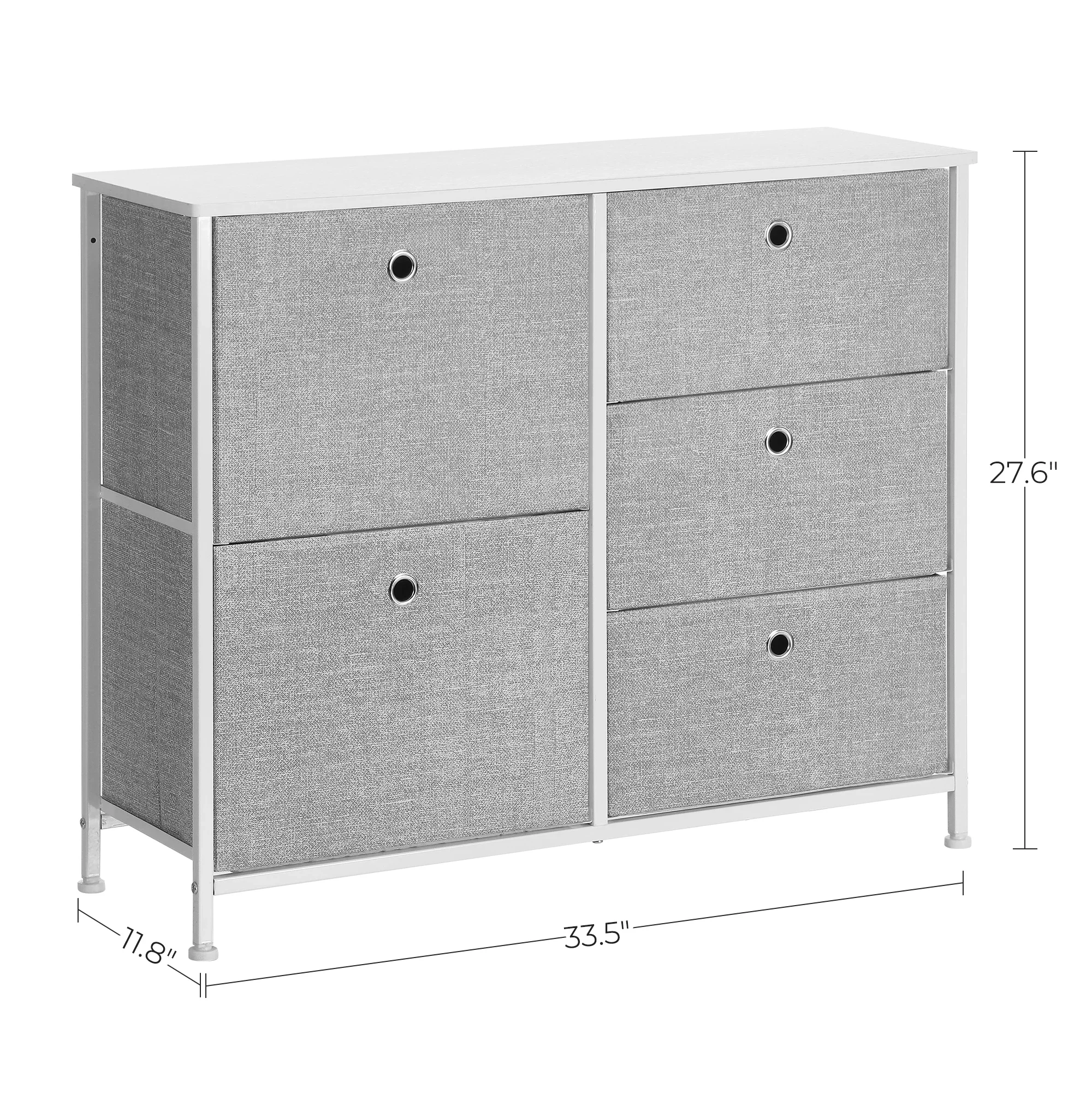 

-Storage Drawers Dresser With Wood Top Storage Chest Dresser With 5 Fabric Drawers