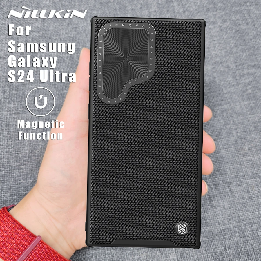 NILLKIN for Samsung Galaxy S24 Ultra 5G case Textured Prop Magnetic Adapt Magsafe Lens full Camera Protection Back cover