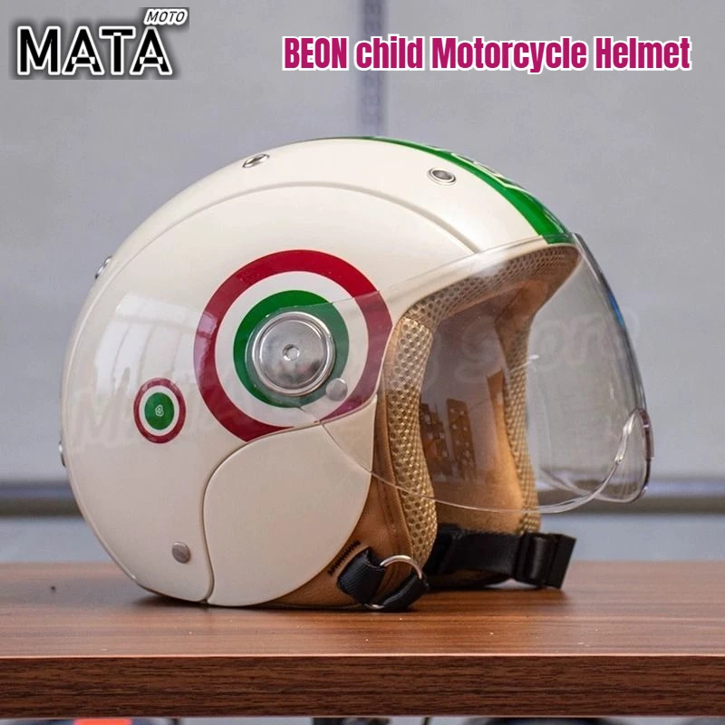 

BEON Casco child Motorcycle Helmet Summer 3/4 Open Face Helmet Bike Motorbike Helmets Scooter Racing Motocross