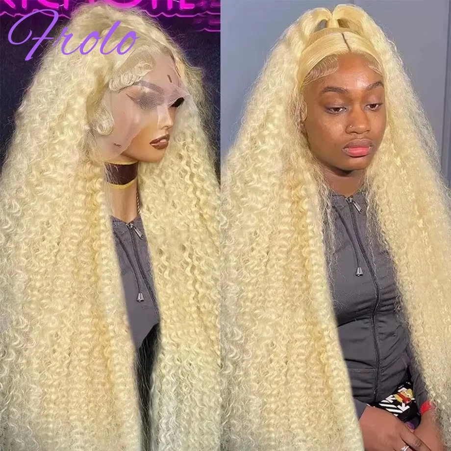 30 بوصة 613 HD الدانتيل شعر مستعار أمامي 13x6 شقراء موجة عميقة خصلات الشعر المستعار الإنسان 210 الكثافة البرازيلي خصلات الشعر المستعار الإنسان للنساء يمكن مصبوغ #1