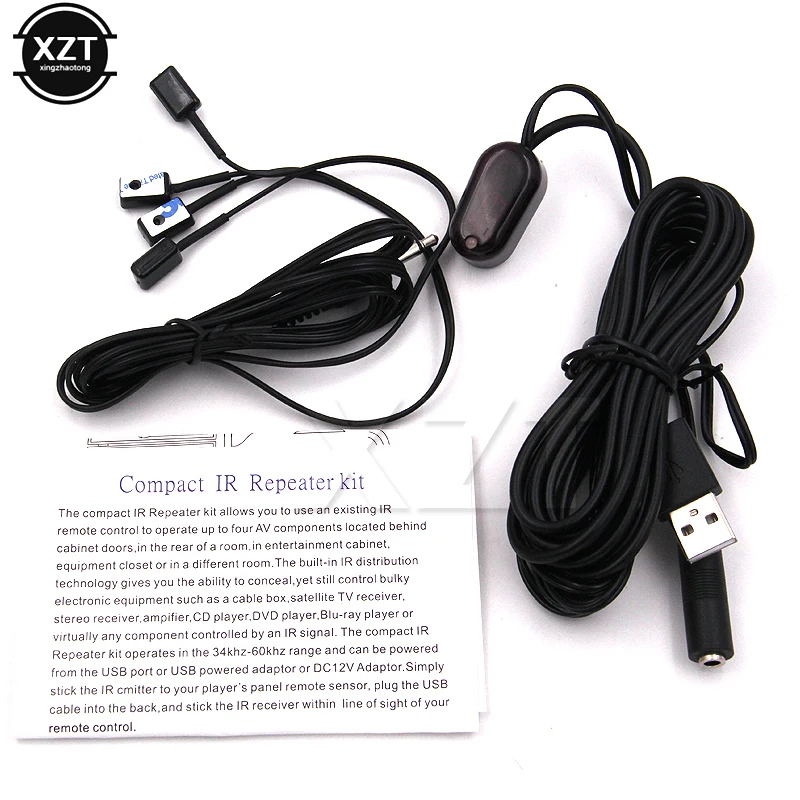 

New IR Extender Infrared Repeater Remote Control 1 Receiver 4 Emitters USB Adatper High Quality IR Remote Repeater