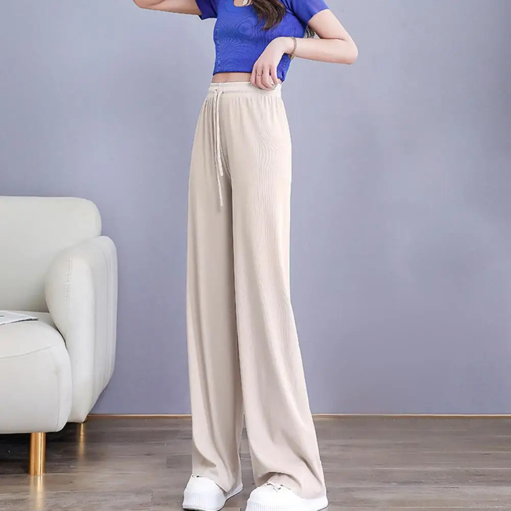 Pantalon Élégant à Jambes Larges pour Femme, Bas Drapé, Taille artificiel astique Réglable, Ice jComfort Streetwear, Aadt Fit