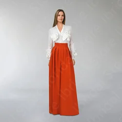 New Arrival 2024 Mother Dresses Contrast Color Jumpsuit Mother of the Bride Gowns Long Sleeve Wedding Party Dress V Neck On Sale